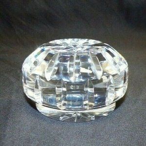 *Waterford Round Cut Clear Crystal Faceted Paperweight